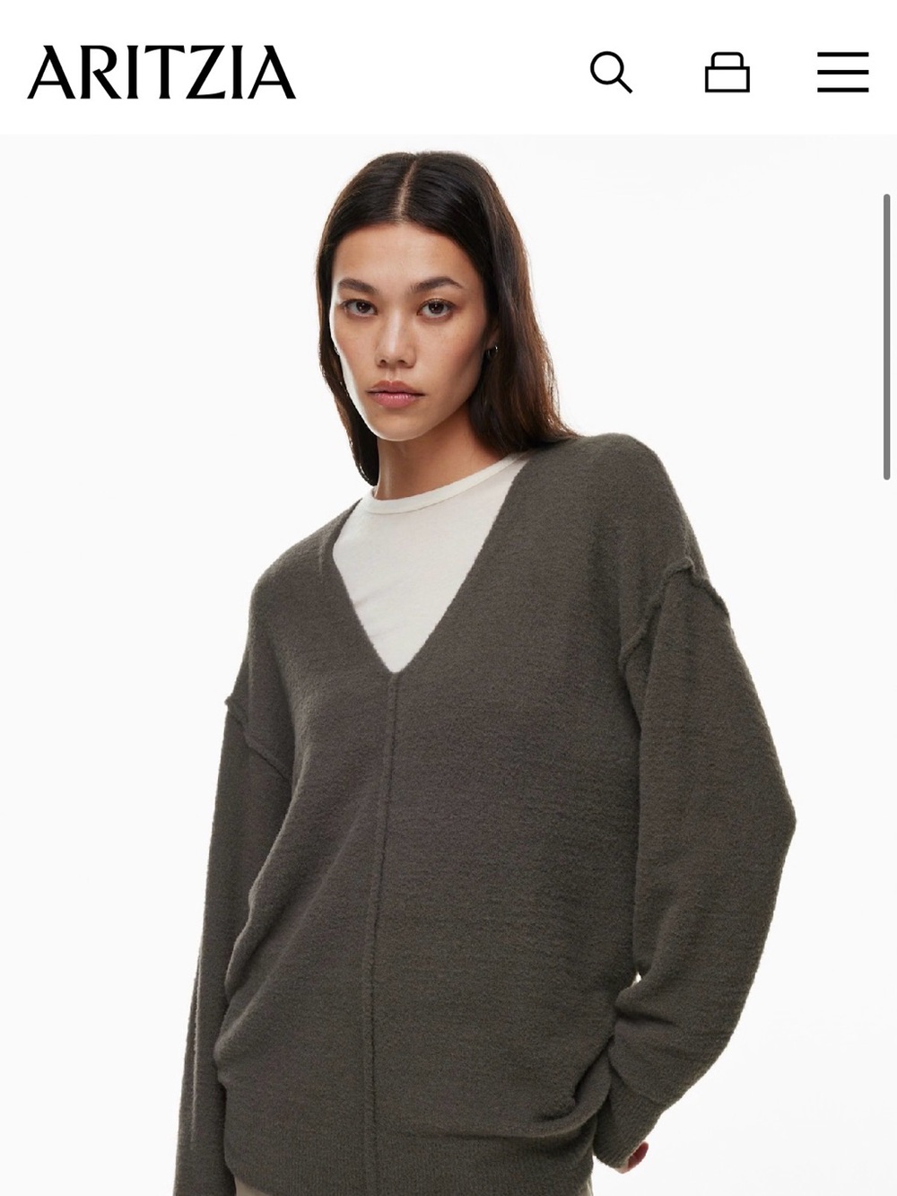 Wilfred Free Hush Knit V-Neck Sweater size M